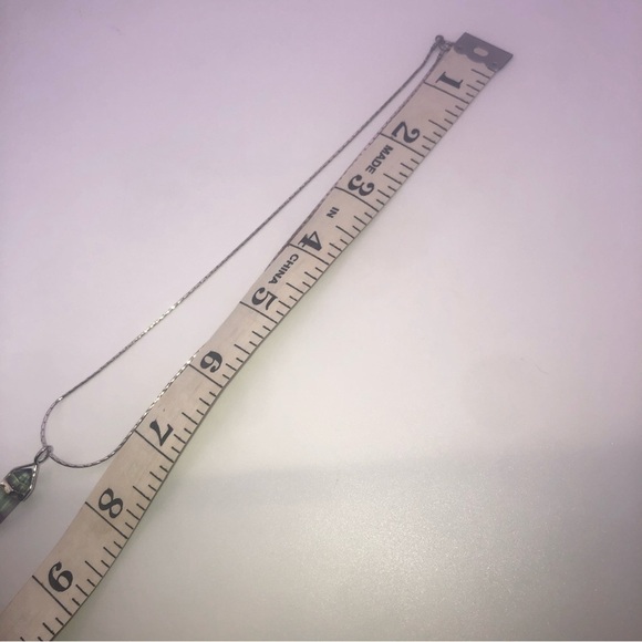 VTG Sterling & Purple Green Fluorite Crystal Stone Pendant & Chain 16” & 1.2” - Picture 8 of 9